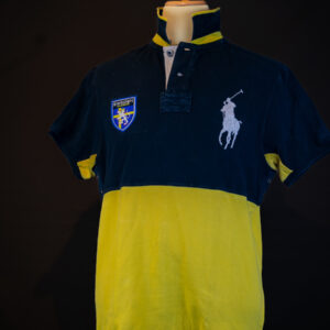 Yellow and black shirt with Sweden patch, L